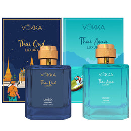 VOKKA Thai Oud & Thai Aqua 100 ml (Pack of 2) Luxury Long Lasting Perfume