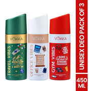 Vokka Vibes Deodorant Combo Pack 450ml - 150ml x 3