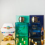 VOKKA Rakhi Gift for Brother Unisex Perfume Thai Oud & Thai Aqua (100ml Each) with 2 Rakhis | Divine Evil Eye & Ganesh Rakhi | Raksha Bandhan Combo Set for Bhaiya & Bhabhi Combo 8