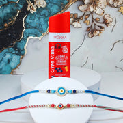VOKKA Rakhi Gift for Brother Unisex Deodorant 150ml Gym Vibes with 2 Rakhis | Ocean Eye Rakhi & A Vibrant Raksha Sutar | Raksha Bandhan Combo Set for Bhaiya & Bhabhi Combo 13