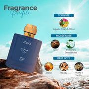 VOKKA Aqua 100 ml Unisex Luxury Long Lasting Aqua Perfume For Men And Women