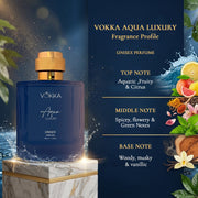 VOKKA Luxury Gift Set for Men | Aqua Perfume 100ml, Premium Metal Pen & Notebook