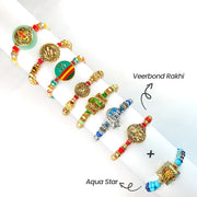 VOKKA Rakhi Gift for Brother Unisex Oud Perfume 100ml with 2 Rakhis | Aqua Star & Veerbond Rakhi | Raksha Bandhan Combo Set for Bhaiya & Bhabhi Combo 15