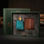 VOKKA Father's Day Gift Set for Dad | Thai Aqua Perfume 100ml & Premium Wallet | Luxury Gift Box for Father | Thoughtful Father's Day Gift from Son Daughter Wife Family