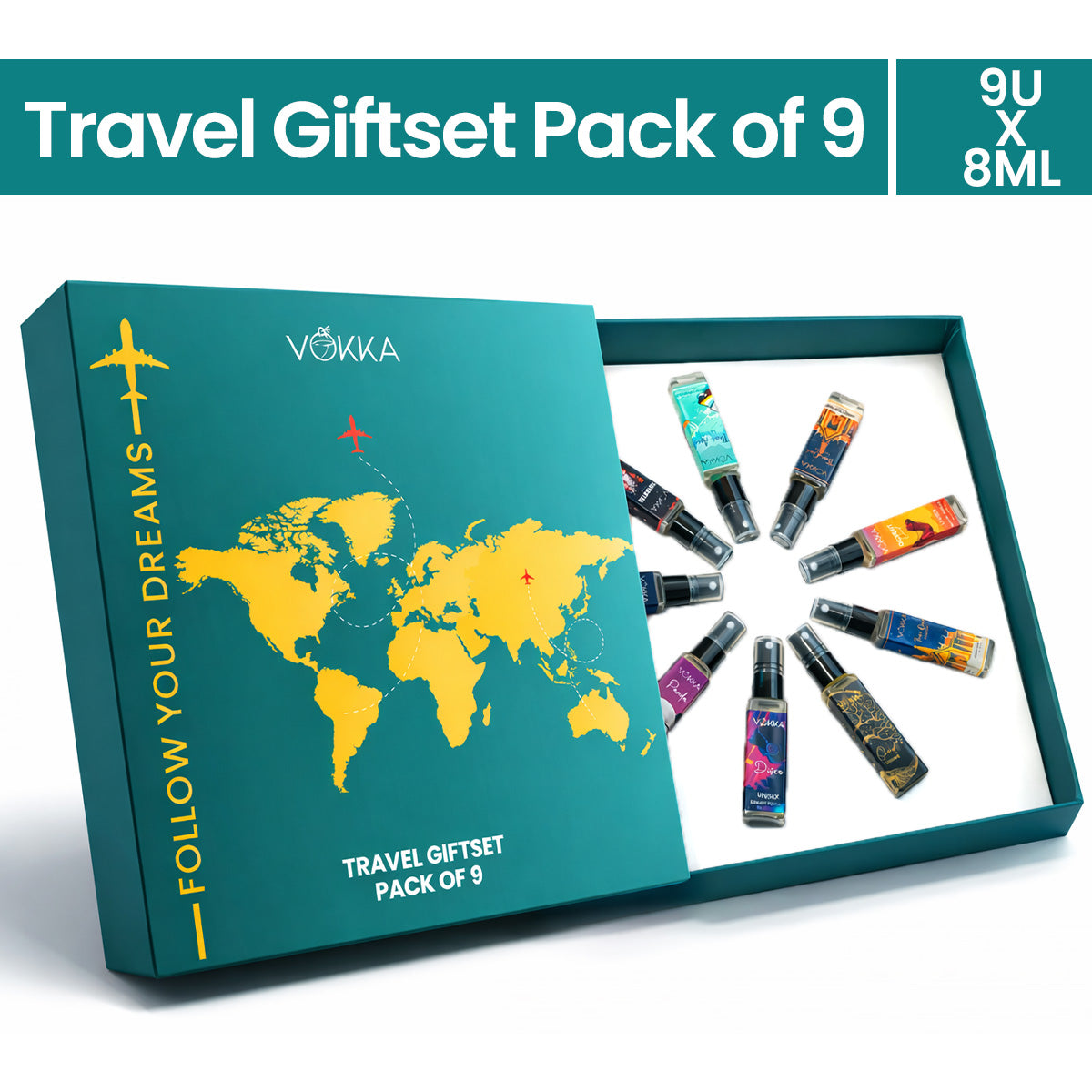 Vokka Luxury Perfume 9 x 8ml Gift Set Pack of 9 · 8 ml (72 ml total) - Image 1