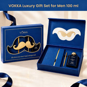 VOKKA Luxury Gift Set for Men | Aqua Perfume 100ml, Premium Metal Pen & Notebook