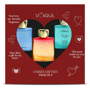 Vokka Gift of Love 150ml - 3 x 50ml Luxury Unisex Perfume Gift Set