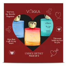 Vokka Gift of Love 150ml - 3 x 50ml Luxury Unisex Perfume Gift Set